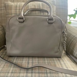 COPY - Michael Kors light dove grey gray satchel silver hardware chain